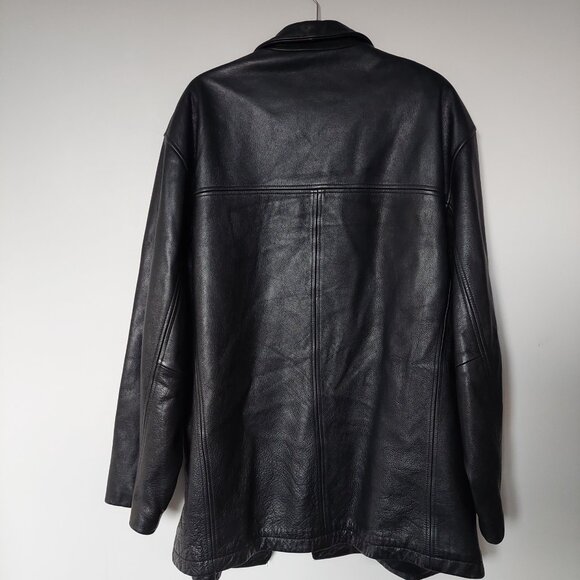 Danier Black Leather Midi Jacket Men's XLarge/44-46 - Picture 4 of 11